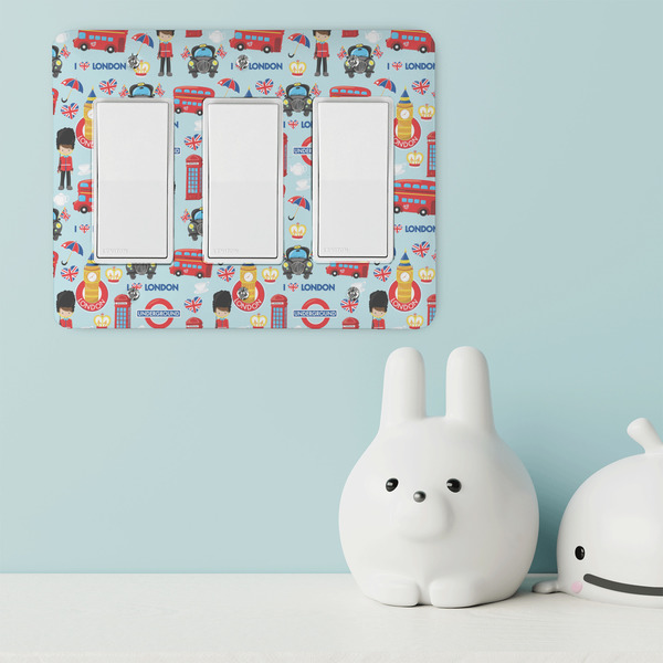 London Rocker Light Switch Covers - Triple - IN CONTEXT