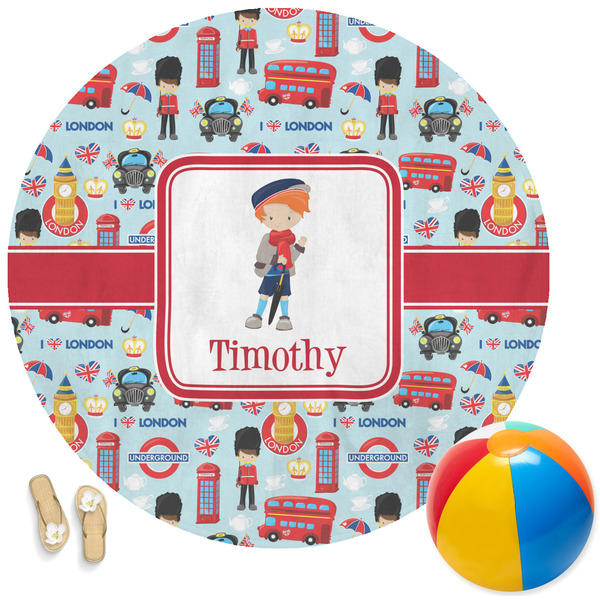Custom London Round Beach Towel (Personalized)