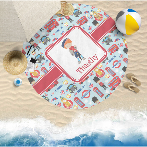London Round Beach Towel Lifestyle