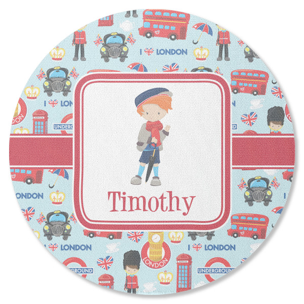 London Round Coaster Rubber Back - Single