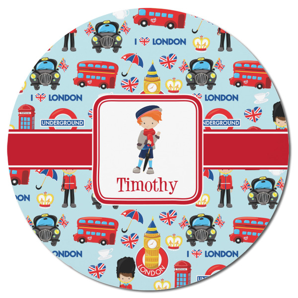 London Round Fridge Magnet - FRONT