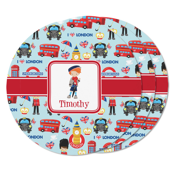 London Round Fridge Magnet - THREE