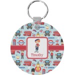 London Round Plastic Keychain (Personalized)