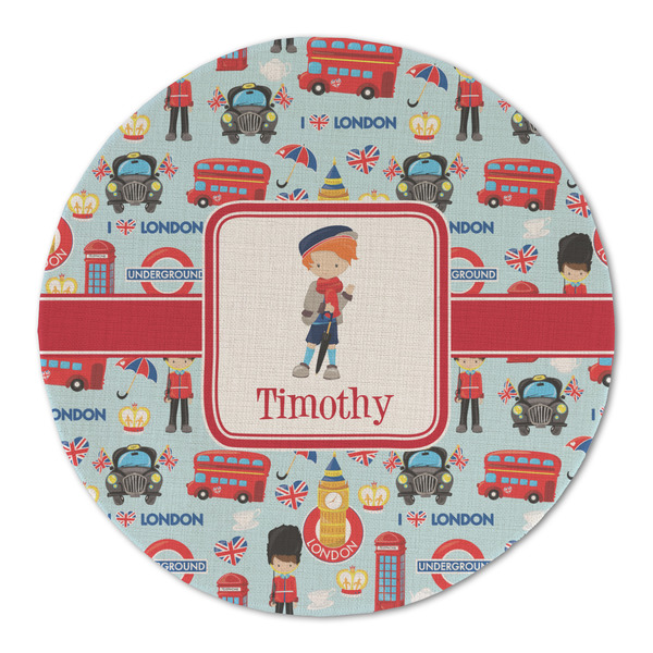 London Round Linen Placemats - FRONT (Double Sided)