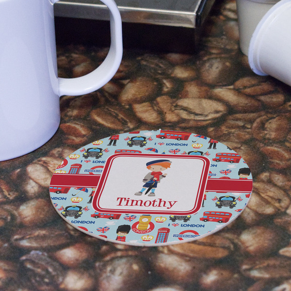 London Round Paper Coaster - Front