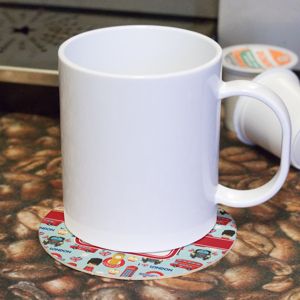London Round Paper Coaster - With Mug