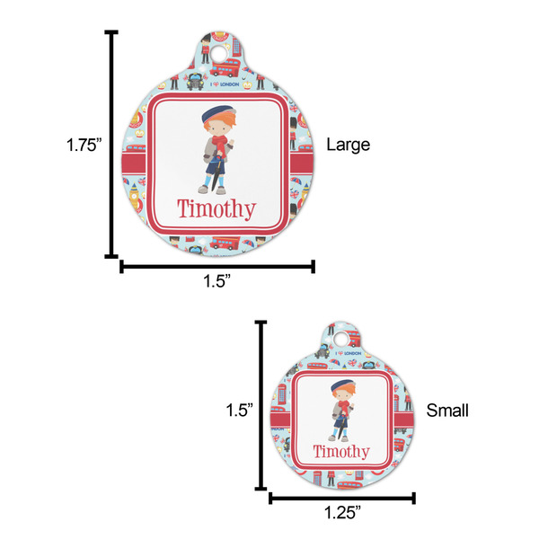 London Round Pet ID Tag - Large - Comparison Scale