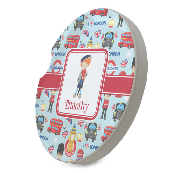 London Sandstone Car Coaster - STANDING ANGLE