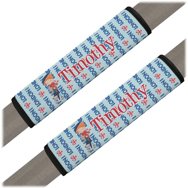 Custom London Seat Belt Covers (Set of 2) (Personalized)