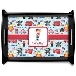 London Black Wooden Tray - Large (Personalized)