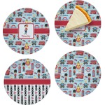 London Set of 4 Glass Appetizer / Dessert Plate 8" (Personalized)