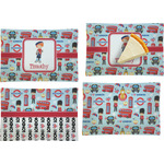 London Set of 4 Glass Rectangular Appetizer / Dessert Plate (Personalized)