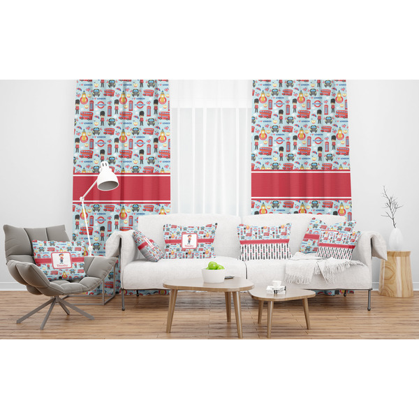 London Sheer and Custom Curtains in Room with Matching Pillows