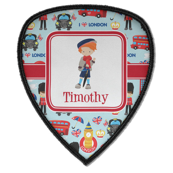 Custom London Iron on Shield Patch A w/ Name or Text