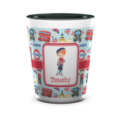 London Ceramic Shot Glass - 1.5 oz - Two Tone - Set of 4 (Personalized)