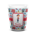 London Ceramic Shot Glass - 1.5 oz - White - Set of 4 (Personalized)