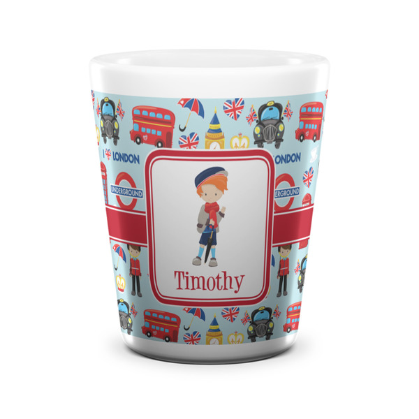 Custom London Ceramic Shot Glass - 1.5 oz - White - Set of 4 (Personalized)