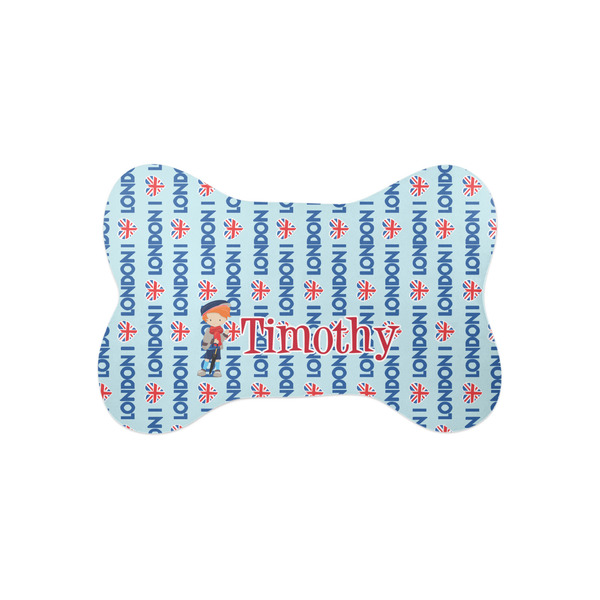 Custom London Bone Shaped Dog Food Mat (Small) (Personalized)