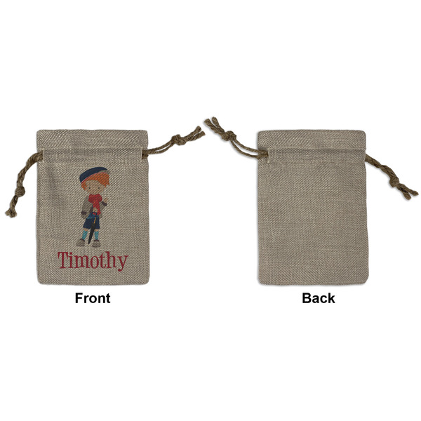 London Small Burlap Gift Bag - Front Approval