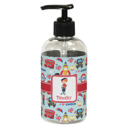London Plastic Soap / Lotion Dispenser (8 oz - Small - Black) (Personalized)