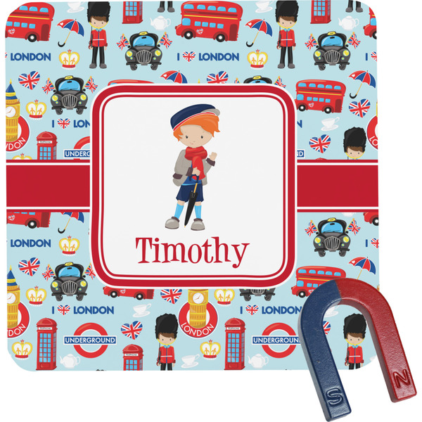 Custom London Square Fridge Magnet (Personalized)
