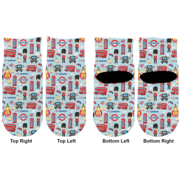London Toddler Ankle Socks - Double Pair - Front and Back - Apvl