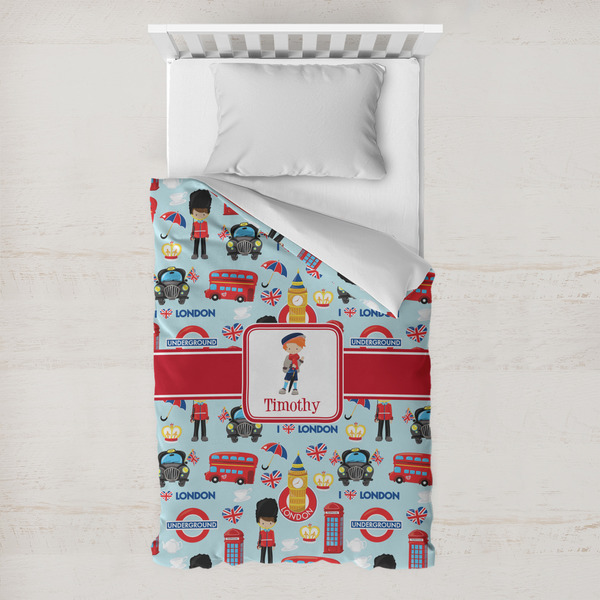 Custom London Toddler Duvet Cover w/ Name or Text