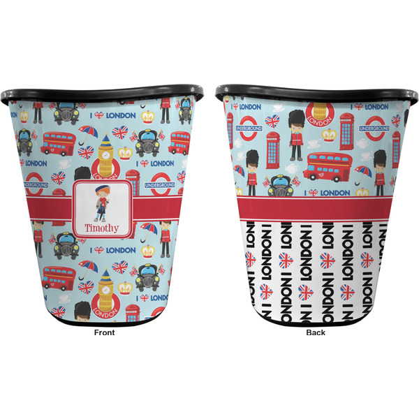 London Trash Can Black - Front and Back - Apvl