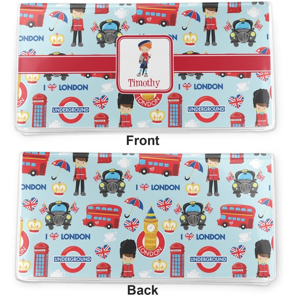 London Vinyl Check Book Cover - Front and Back