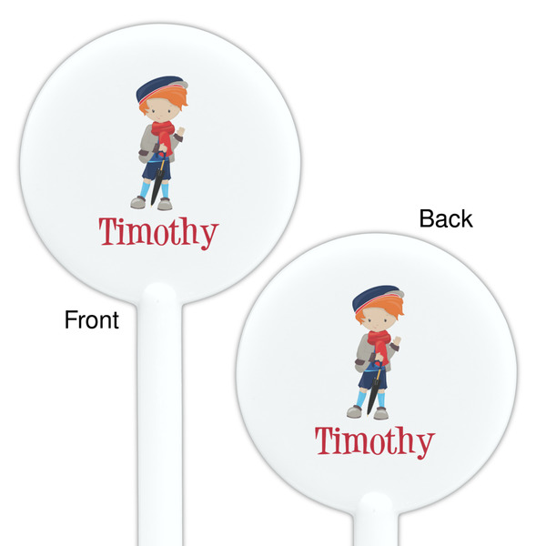 London White Plastic 5.5" Stir Stick - Double Sided - Round - Front & Back