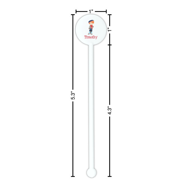 London White Plastic 5.5" Stir Stick - Round - Dimensions