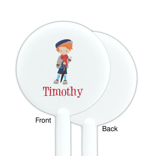 London White Plastic 5.5" Stir Stick - Single Sided - Round - Front & Back