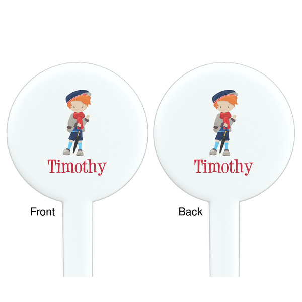 London White Plastic 7" Stir Stick - Double Sided - Round - Front & Back