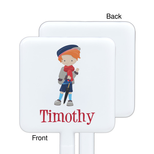 London White Plastic Stir Stick - Single Sided - Square - Approval