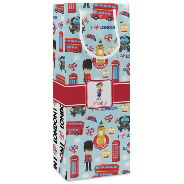 Custom London Wine Gift Bags - Gloss (Personalized)