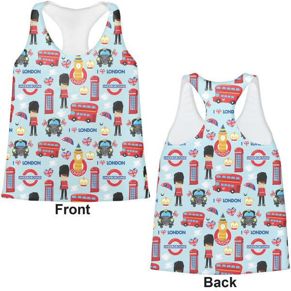 London Womens Racerback Tank Tops - Medium - Front and Back