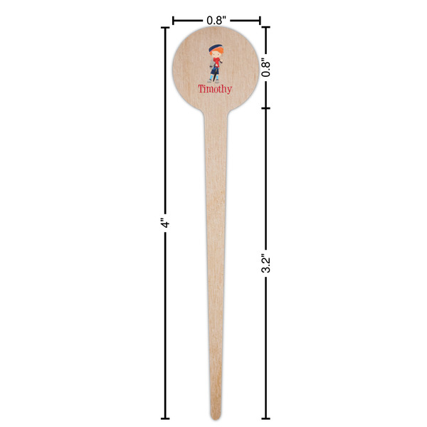 London Wooden 4" Food Pick - Round - Dimensions