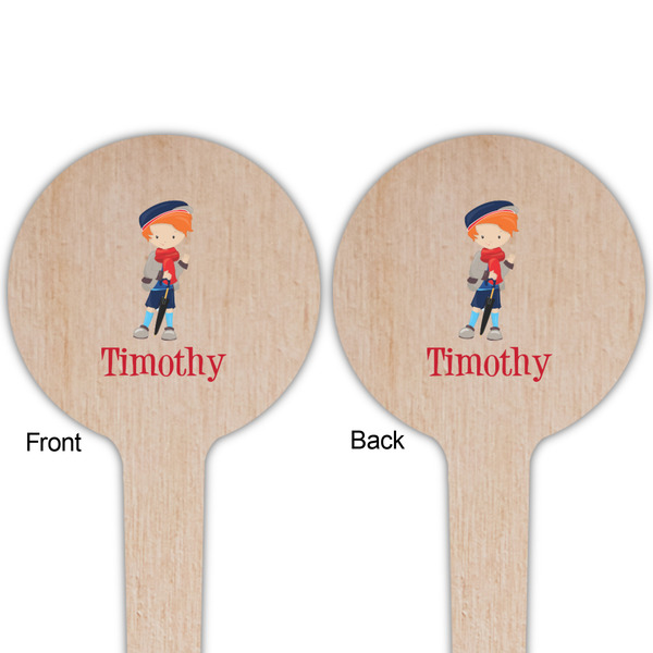London Wooden 4" Food Pick - Round - Double Sided - Front & Back