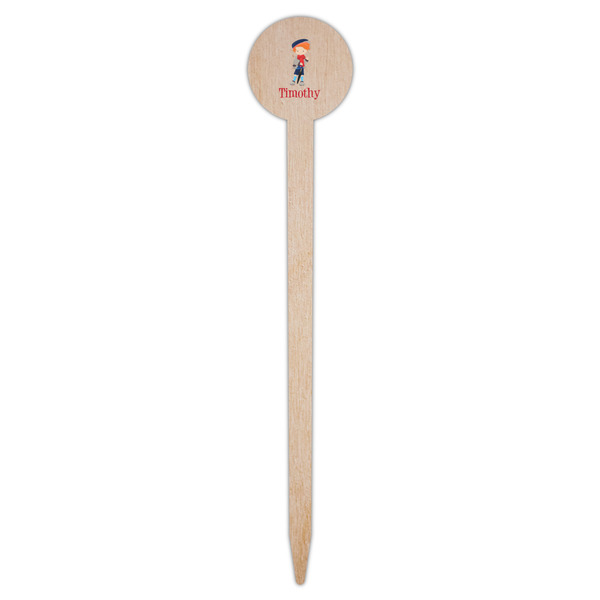 London Wooden 6" Food Pick - Round - Single Pick