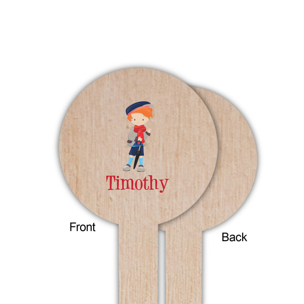 London Wooden 6" Food Pick - Round - Single Sided - Front & Back