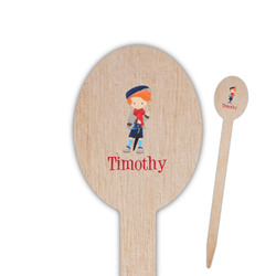 London Oval Wooden Food Picks - Single Sided (Personalized)