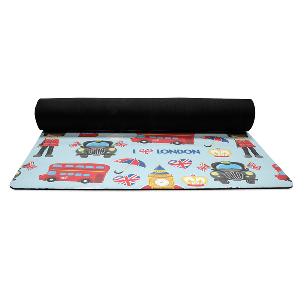 London Yoga Mat Rolled up Black Rubber Backing
