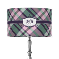 Plaid with Pop 12" Drum Lamp Shade - Fabric (Personalized)