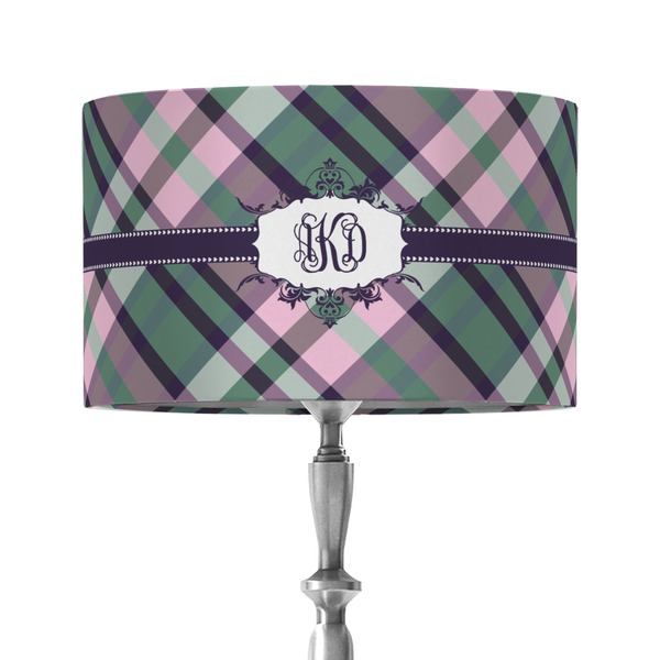 Custom Plaid with Pop 12" Drum Lamp Shade - Fabric (Personalized)