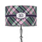 Plaid with Pop 12" Drum Lampshade - ON STAND (Fabric)