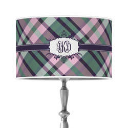 Plaid with Pop 12" Drum Lamp Shade - Poly-film (Personalized)