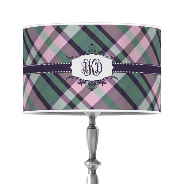 Custom Plaid with Pop 12" Drum Lamp Shade - Poly-film (Personalized)