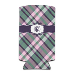 Plaid with Pop Can Cooler (tall 12 oz) (Personalized)