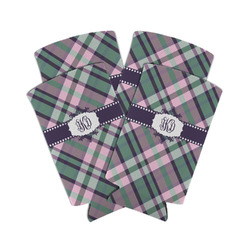 Plaid with Pop Can Cooler (tall 12 oz) - Set of 4 (Personalized)