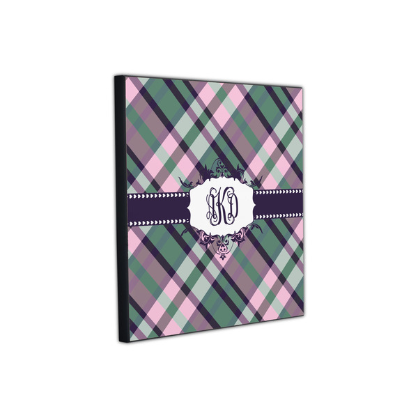 Plaid with Pop 12x12 Wood Print - Angle View